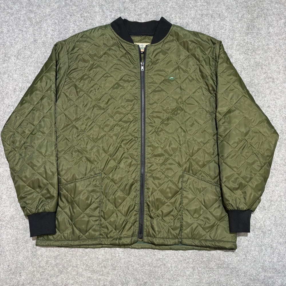 RedHead Mens XL Quilted Bomber Jacket Olive Green Full Zip Outdoor Puffer